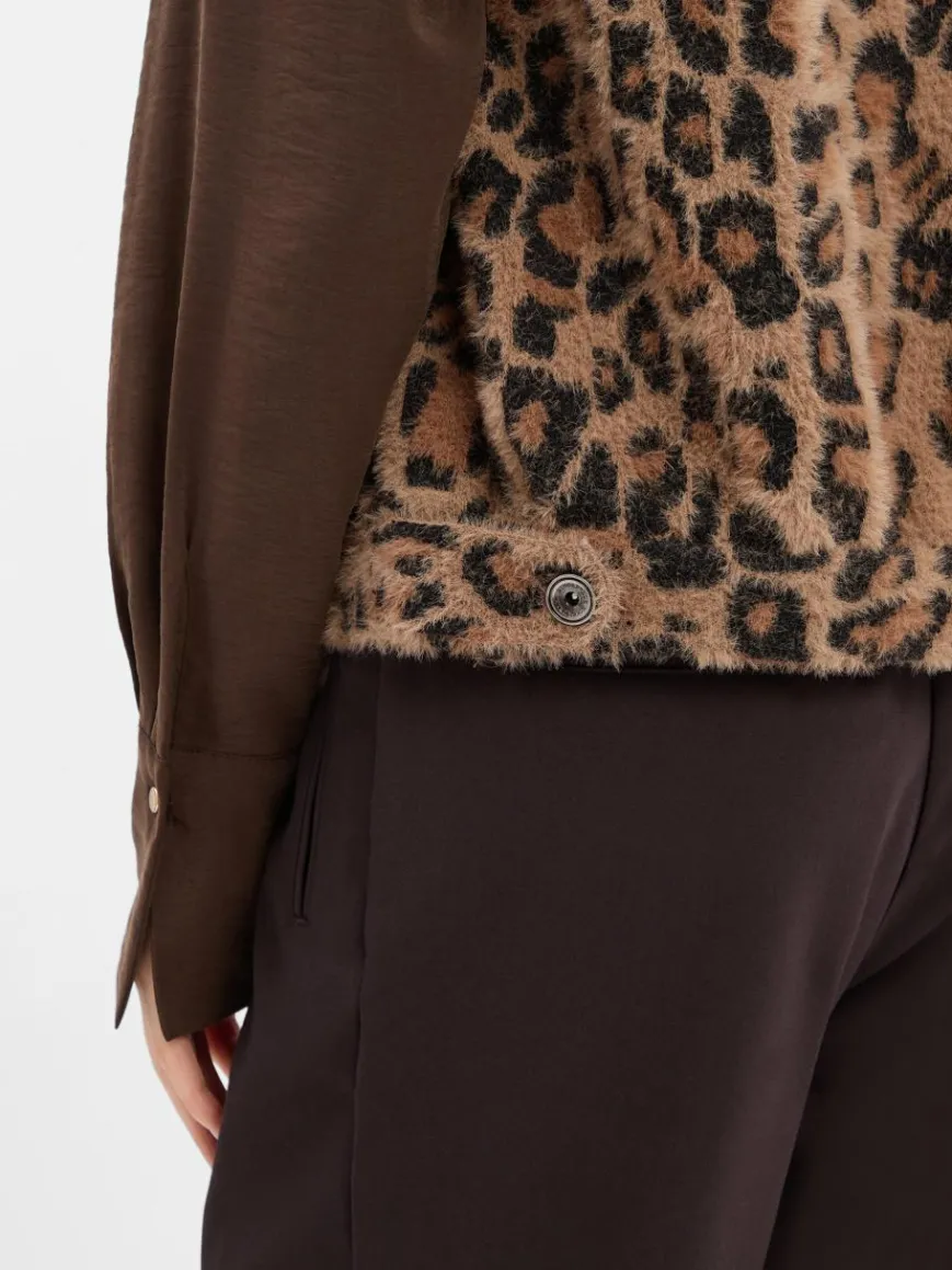 Rino & Pelle Jacken & Westen*Damen Strickweste - Elona braun schwarz gemustert