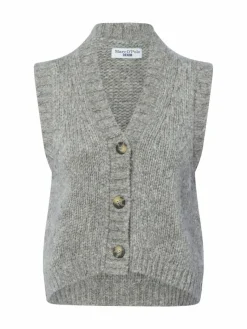 Marc O'Polo Denim Pullover & Strickjacken*Damen Strickweste mit Alpaka-Anteil grau meliert