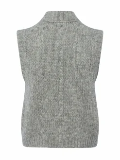 Marc O'Polo Denim Pullover & Strickjacken*Damen Strickweste mit Alpaka-Anteil grau meliert