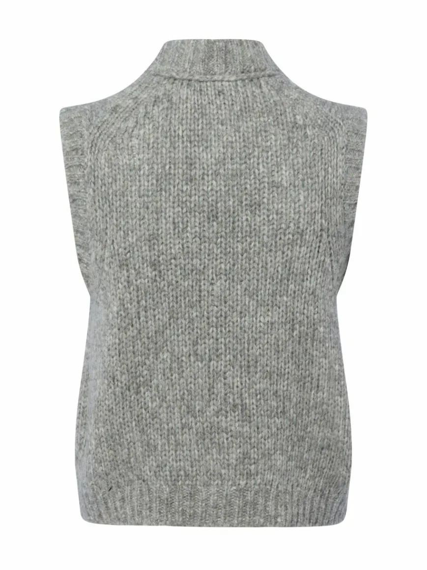 Marc O'Polo Denim Pullover & Strickjacken*Damen Strickweste mit Alpaka-Anteil grau meliert