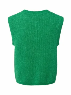 MOS MOSH Jacken & Westen|Pullover & Strickjacken*Damen Strickweste mit Alpaka- und Wollanteil - MMAlmine gras uni