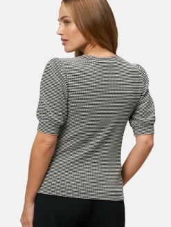 zero Shirts & Tops*Damen Strukturshirt schwarz weiß gemustert