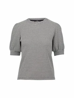 zero Shirts & Tops*Damen Strukturshirt schwarz weiß gemustert