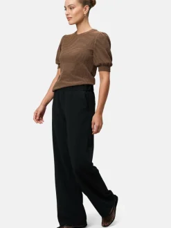 zero Shirts & Tops*Damen Strukturshirt schwarz braun gemustert