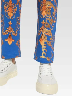 Carlo Colucci Hosen*Damen Sweathose - Cisera blau gemustert