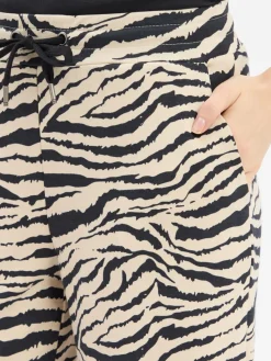 soyaconcept® Hosen*Damen Sweathose - SC-Salome beige schwarz gemustert