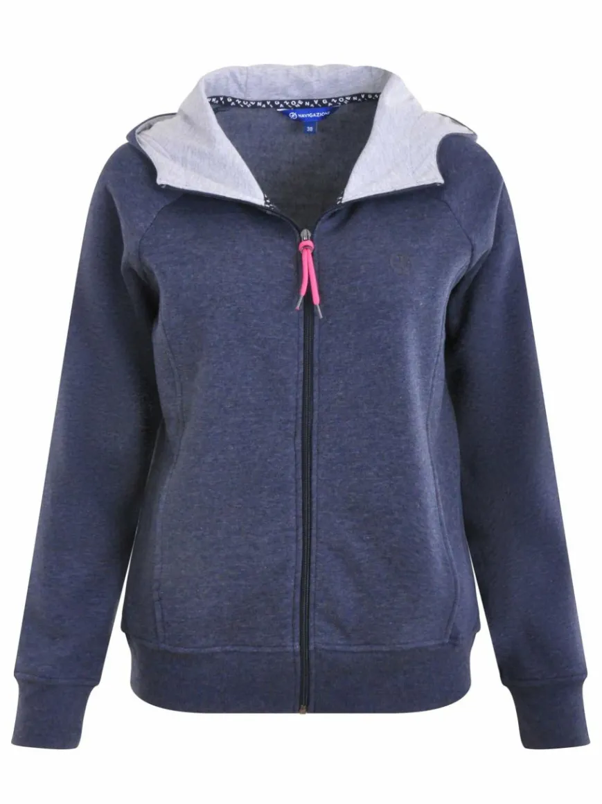 Navigazione Sweatshirts & Sweatjacken*Damen Sweatjacke blau uni