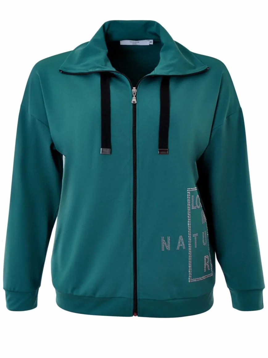 Navigazione Sweatshirts & Sweatjacken*Damen Sweatjacke petrol uni
