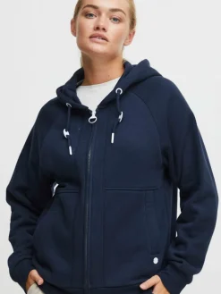 OXMO Sweatshirts & Sweatjacken*Damen Sweatjacke - OXAndie blau uni