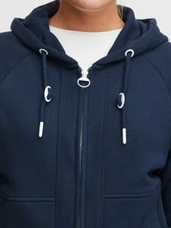 OXMO Sweatshirts & Sweatjacken*Damen Sweatjacke - OXAndie blau uni