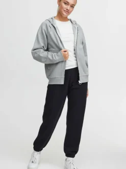 OXMO Sweatshirts & Sweatjacken*Damen Sweatjacke - OXAndie grau uni