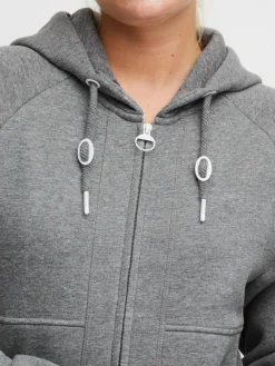 OXMO Sweatshirts & Sweatjacken*Damen Sweatjacke - OXAndie grau uni