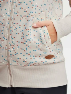 OXMO Sweatshirts & Sweatjacken*Damen Sweatjacke - OXBeatrice beige gepunktet