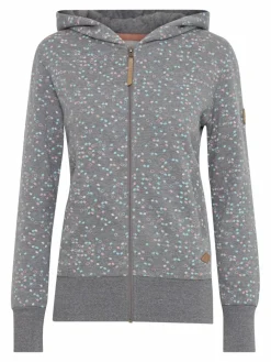 OXMO Sweatshirts & Sweatjacken*Damen Sweatjacke - OXBeatrice grau gepunktet