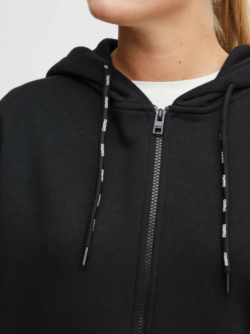 OXMO Sweatshirts & Sweatjacken*Damen Sweatjacke - OXSanice schwarz uni