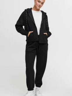 OXMO Sweatshirts & Sweatjacken*Damen Sweatjacke - OXSanice schwarz uni