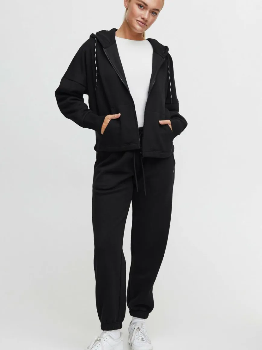 OXMO Sweatshirts & Sweatjacken*Damen Sweatjacke - OXSanice schwarz uni