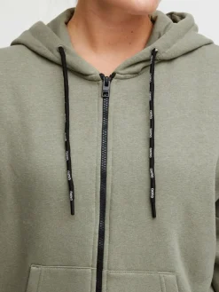 OXMO Sweatshirts & Sweatjacken*Damen Sweatjacke - OXSanice grün uni