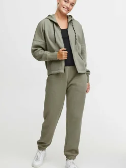 OXMO Sweatshirts & Sweatjacken*Damen Sweatjacke - OXSanice grün uni