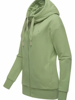 Ragwear Sweatshirts & Sweatjacken*Damen Sweatjacke - Yodis Zip grün uni