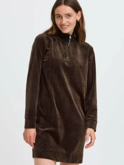 OXMO Kleider*Damen Sweatkleid - OXEBBA braun uni