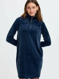 OXMO Kleider*Damen Sweatkleid - OXEBBA blau uni