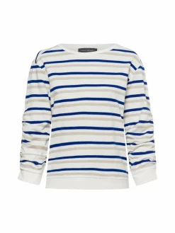 Franco Callegari Sweatshirts & Sweatjacken*Damen Sweatshirt weiß blau gestreift