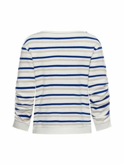 Franco Callegari Sweatshirts & Sweatjacken*Damen Sweatshirt weiß blau gestreift