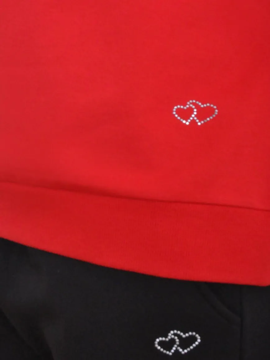 Navigazione Sweatshirts & Sweatjacken*Damen Sweatshirt rot uni