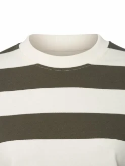 Marie Lund Sweatshirts & Sweatjacken*Damen Sweatshirt ecru oliv gestreift