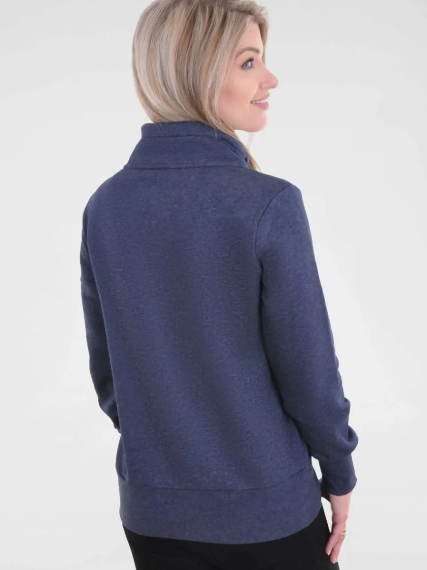 Navigazione Sweatshirts & Sweatjacken*Damen Sweatshirt blau uni