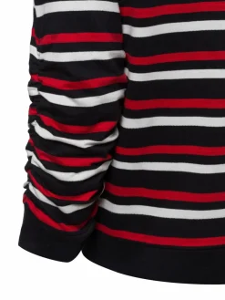 Franco Callegari Sweatshirts & Sweatjacken*Damen Sweatshirt schwarz rot gestreift