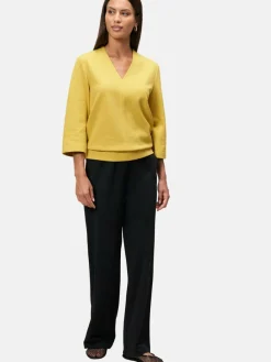 zero Sweatshirts & Sweatjacken*Damen Sweatshirt gelb uni