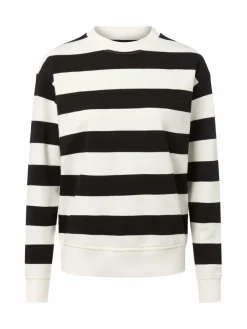 Marie Lund Sweatshirts & Sweatjacken*Damen Sweatshirt ecru schwarz gestreift