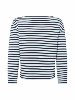 comma casual identity Sweatshirts & Sweatjacken*Damen Sweatshirt schwarz ecru gestreift