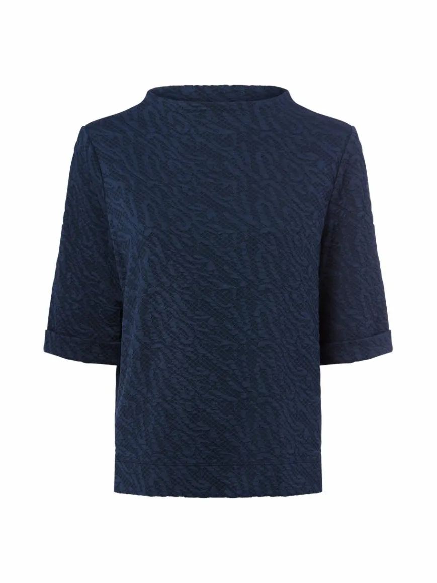 Betty & Co Sweatshirts & Sweatjacken*Damen Sweatshirt marine strukturiert