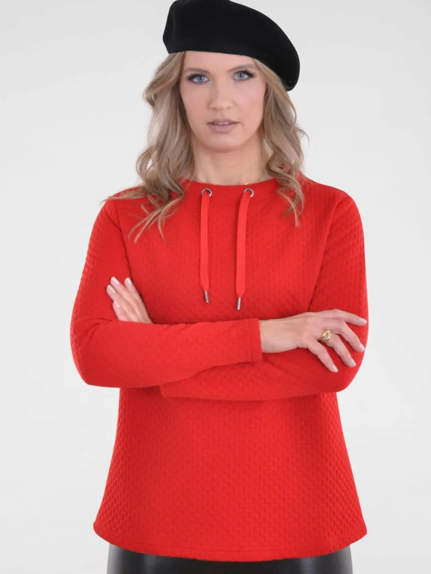 Navigazione Sweatshirts & Sweatjacken*Damen Sweatshirt rot uni