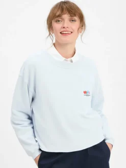 american vintage Sweatshirts & Sweatjacken*Damen Sweatshirt hellblau uni