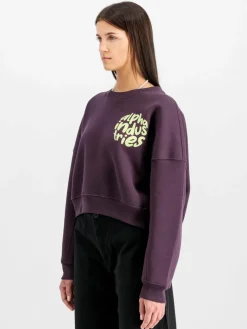 Alpha Industries Sweatshirts & Sweatjacken*Damen Sweatshirt lila bedruckt