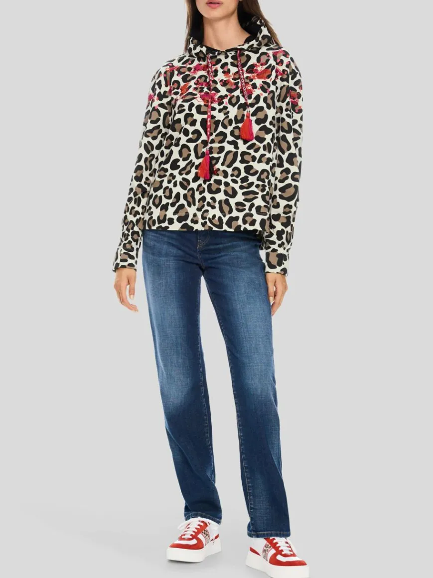 Marc Cain Sweatshirts & Sweatjacken*Damen Sweat-Shirt beige bedruckt