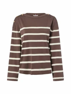 Tommy Hilfiger Sweatshirts & Sweatjacken*Damen Sweatshirt schoko ecru gestreift
