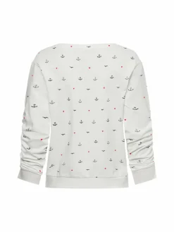 Franco Callegari Sweatshirts & Sweatjacken*Damen Sweatshirt weiß gemustert