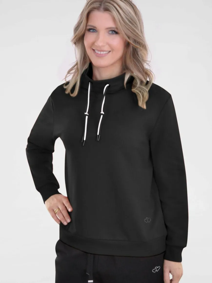 Navigazione Sweatshirts & Sweatjacken*Damen Sweatshirt schwarz uni