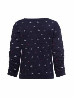 Franco Callegari Sweatshirts & Sweatjacken*Damen Sweatshirt marine weiß gemustert