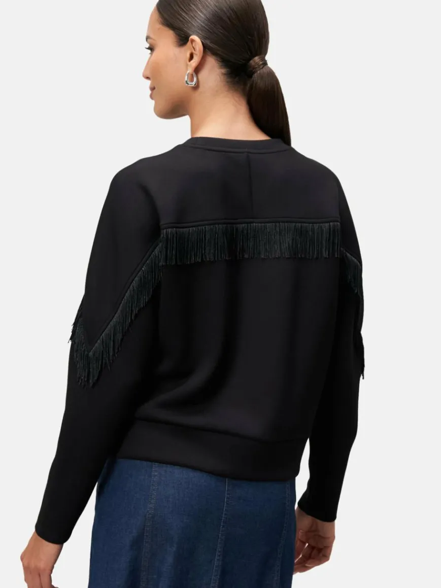 zero Sweatshirts & Sweatjacken|Pullover & Strickjacken*Damen Sweatshirt schwarz uni