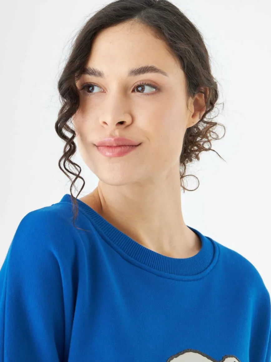 Codello Sweatshirts & Sweatjacken*Damen Sweatshirt blau bedruckt