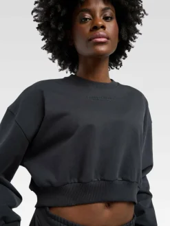 Carlo Colucci Sweatshirts & Sweatjacken*Damen Sweatshirt - Durante schwarz gemustert