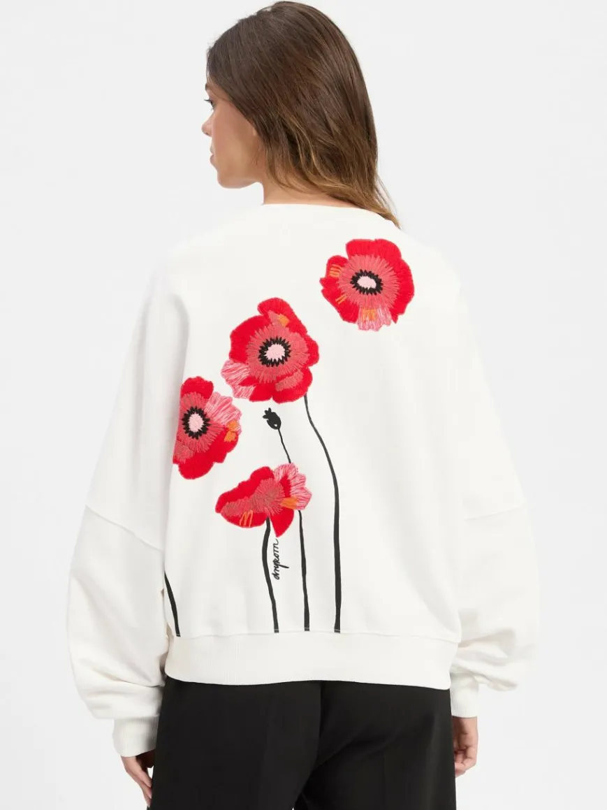 Drykorn Sweatshirts & Sweatjacken*Damen Sweatshirt - Astera ecru rot gemustert