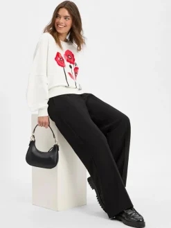 Drykorn Sweatshirts & Sweatjacken*Damen Sweatshirt - Astera ecru rot gemustert