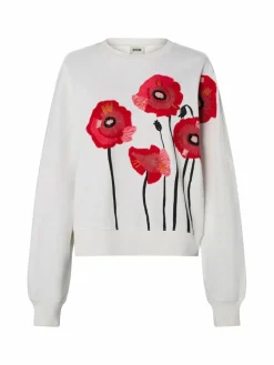 Drykorn Sweatshirts & Sweatjacken*Damen Sweatshirt - Astera ecru rot gemustert